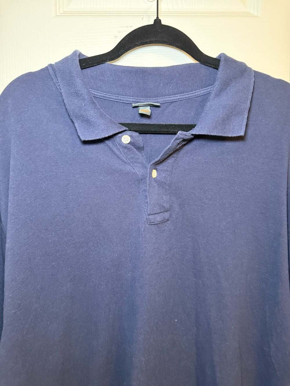 Cherokee Men's Long Sleeve Pique Polo Shirt Navy Blue XXL